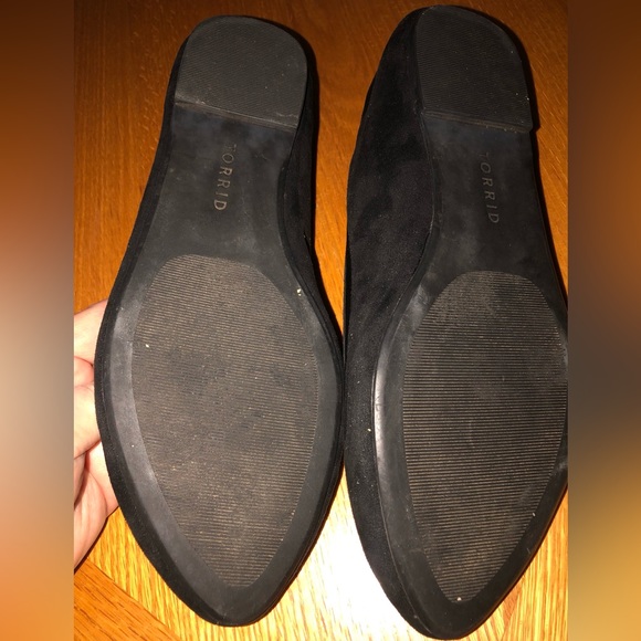 Torrid 10w Ballet Flats Mesh Faux Suede Black Almond Toe - Picture 6 of 8